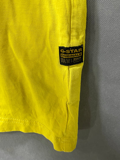 Raw Yellow Cotton T Shirt For Men Medium
