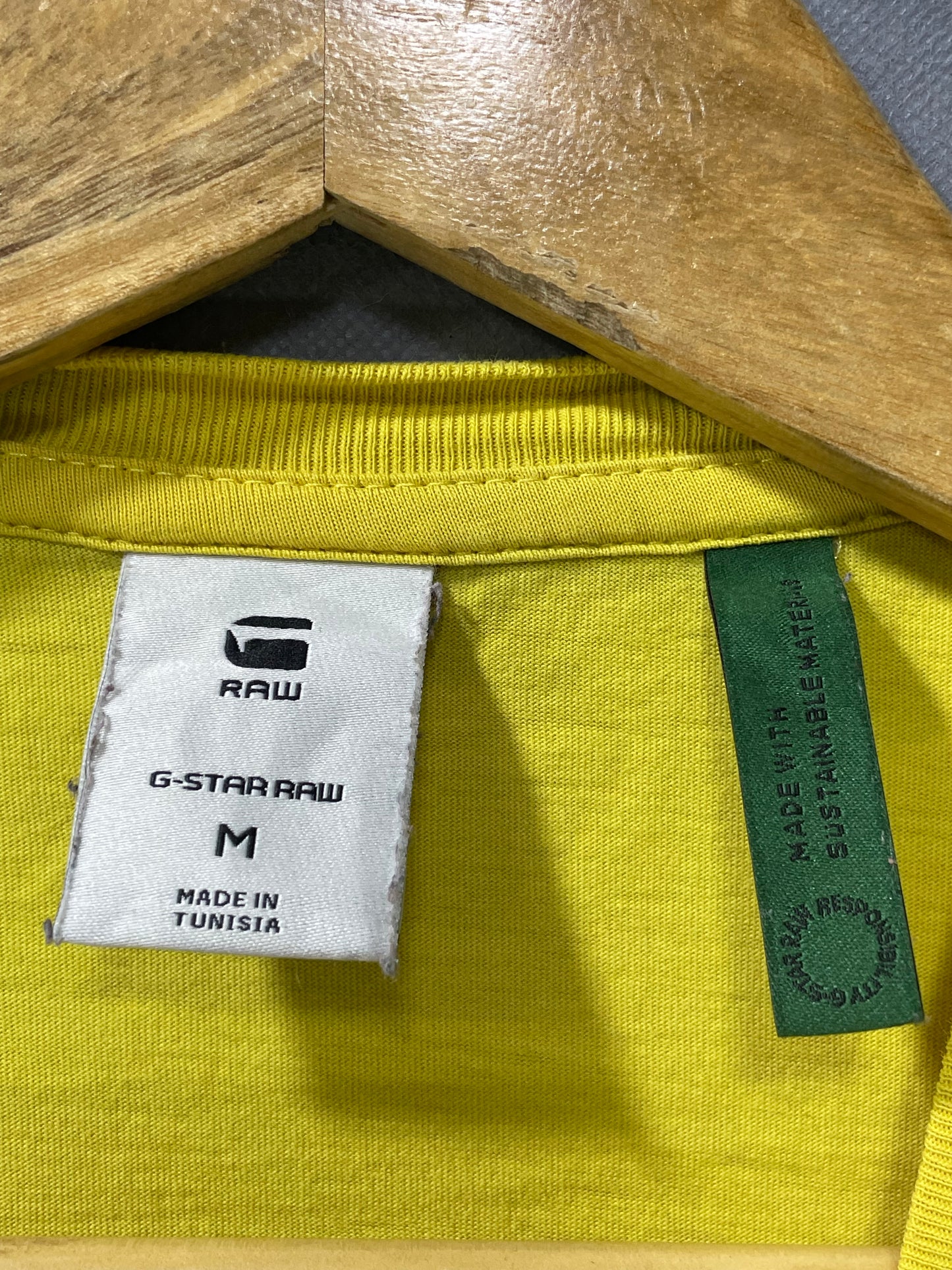Raw Yellow Cotton T Shirt For Men Medium