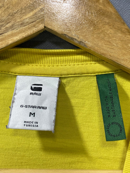 Raw Yellow Cotton T Shirt For Men Medium