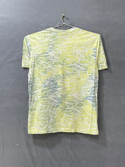 H&M Yellow Cotton T Shirt For Men Small