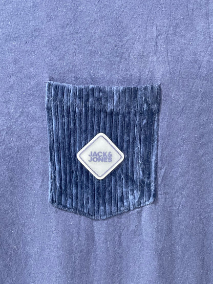 Jack & Jones Blue Cotton T Shirt For Men Large
