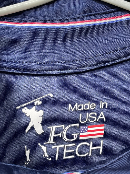 FG Tech Blue Sport Polo T Shirt For Men L