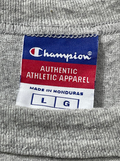 Champion Gray Cotton T Shirt For Men Large