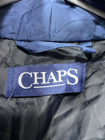 Chaps Blue Polyester Puffer Vest Jacket For Men L