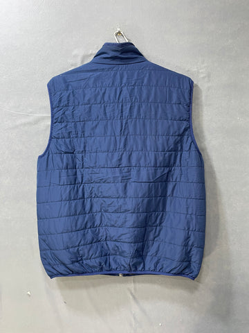 Chaps Blue Polyester Puffer Vest Jacket For Men L