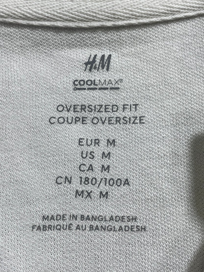H&M White Cotton Polo T Shirt For Men X Large