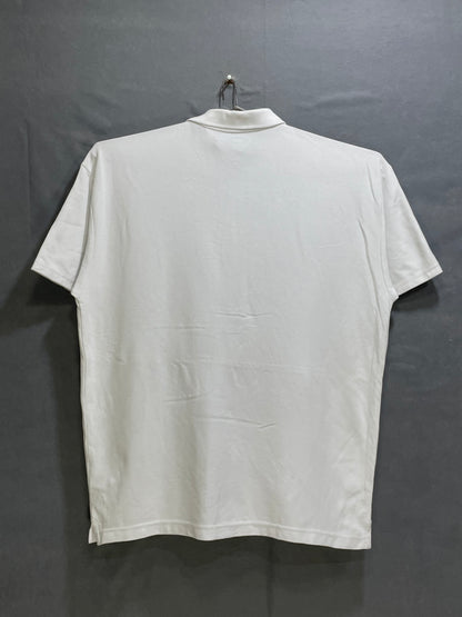 H&M White Cotton Polo T Shirt For Men X Large