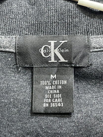 Calvin Klein Gray Cotton Polo T Shirt For Men Medium