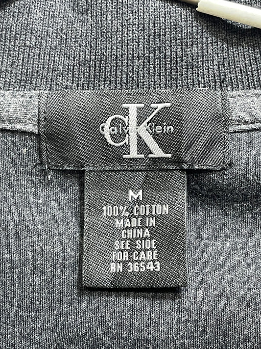 Calvin Klein Gray Cotton Polo T Shirt For Men Medium