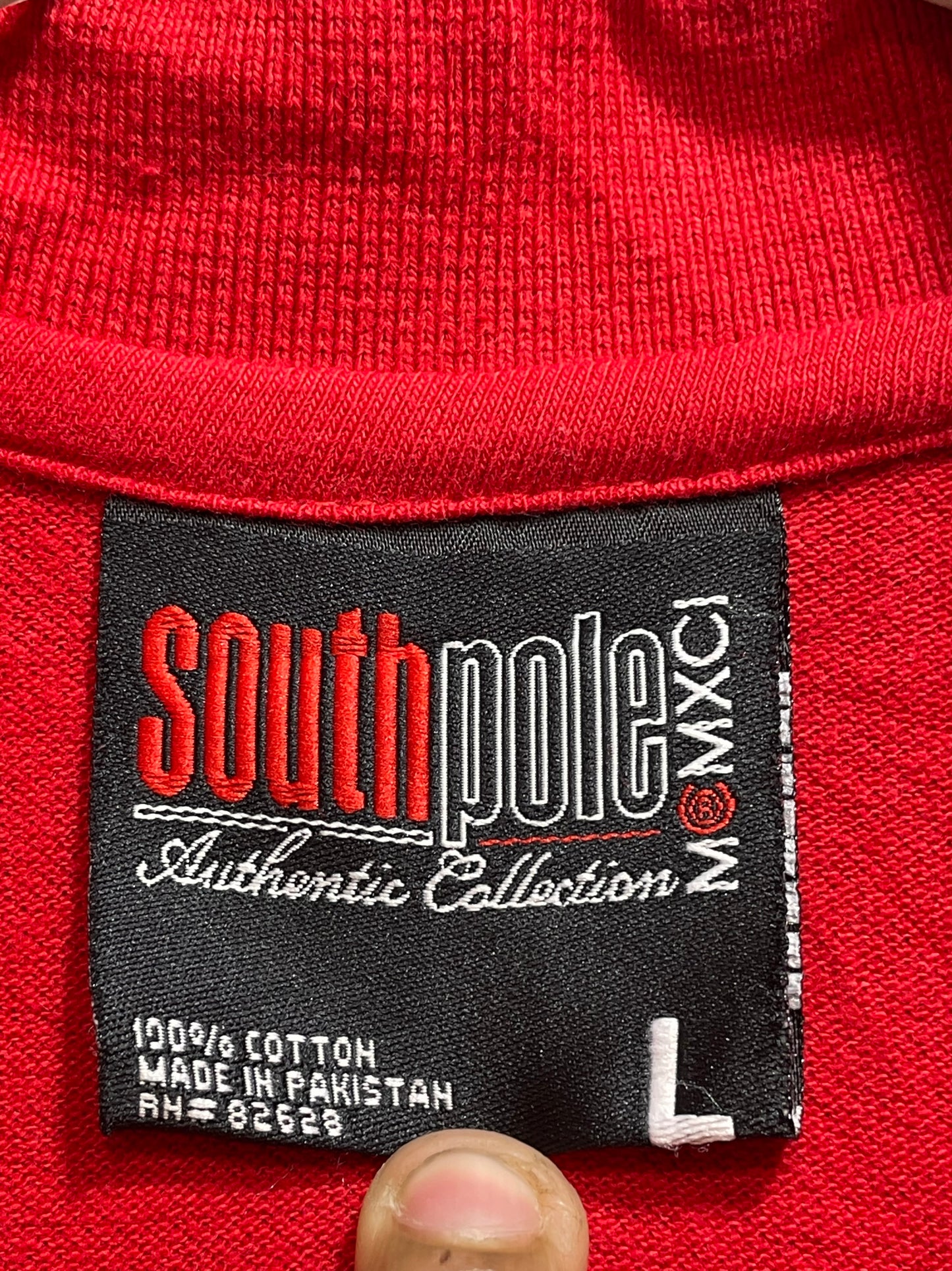 South Pole Red Cotton Polo T Shirt For Men Large