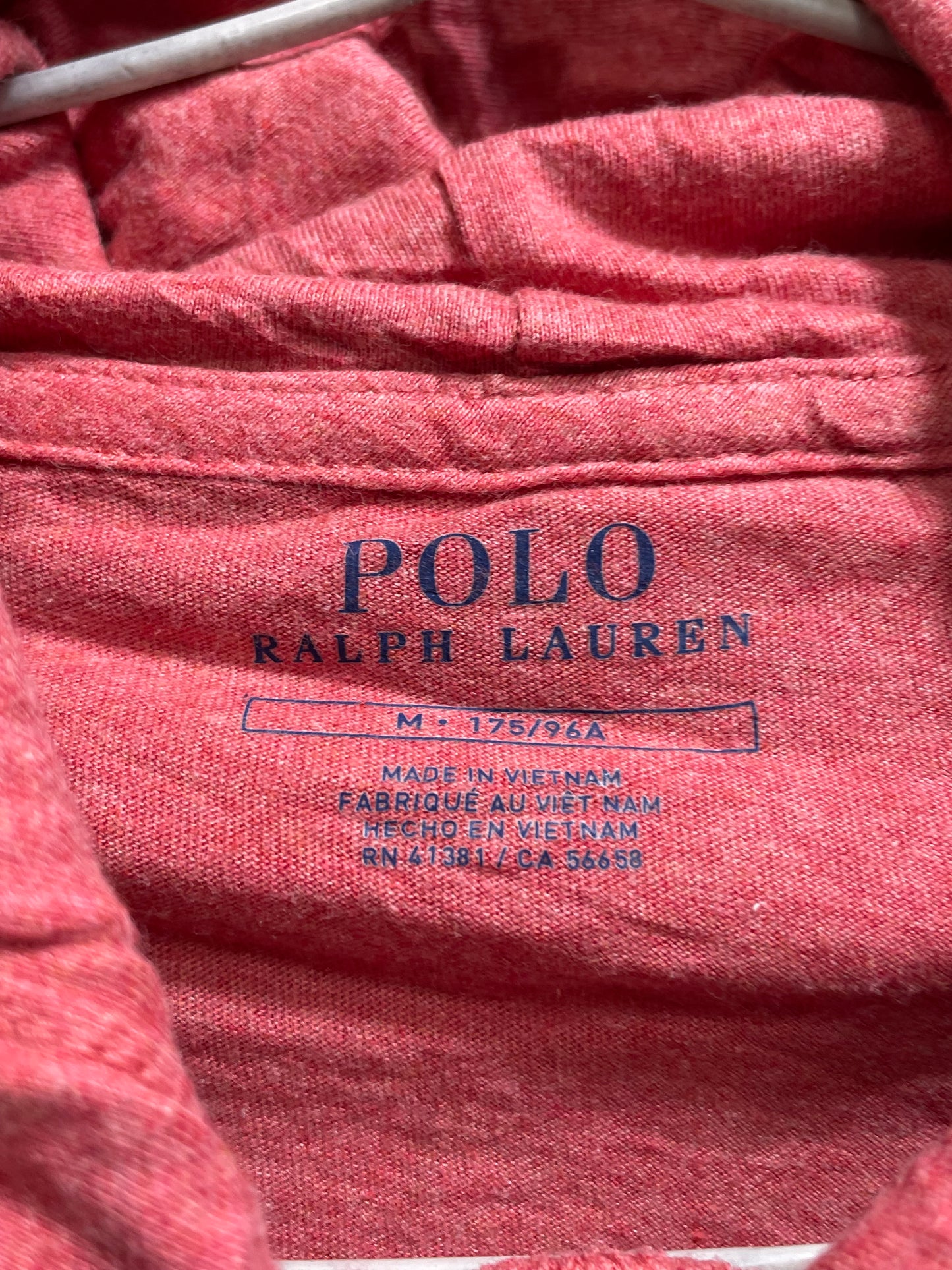 Polo Ralph Lauren Red Cotton Hood T Shirt For Men M