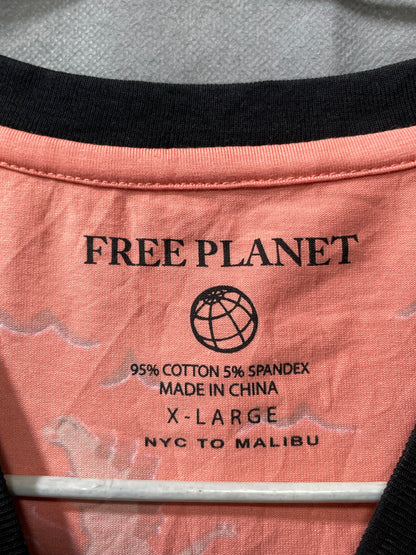 Free Planet Orange Cotton T Shirt For Men XL