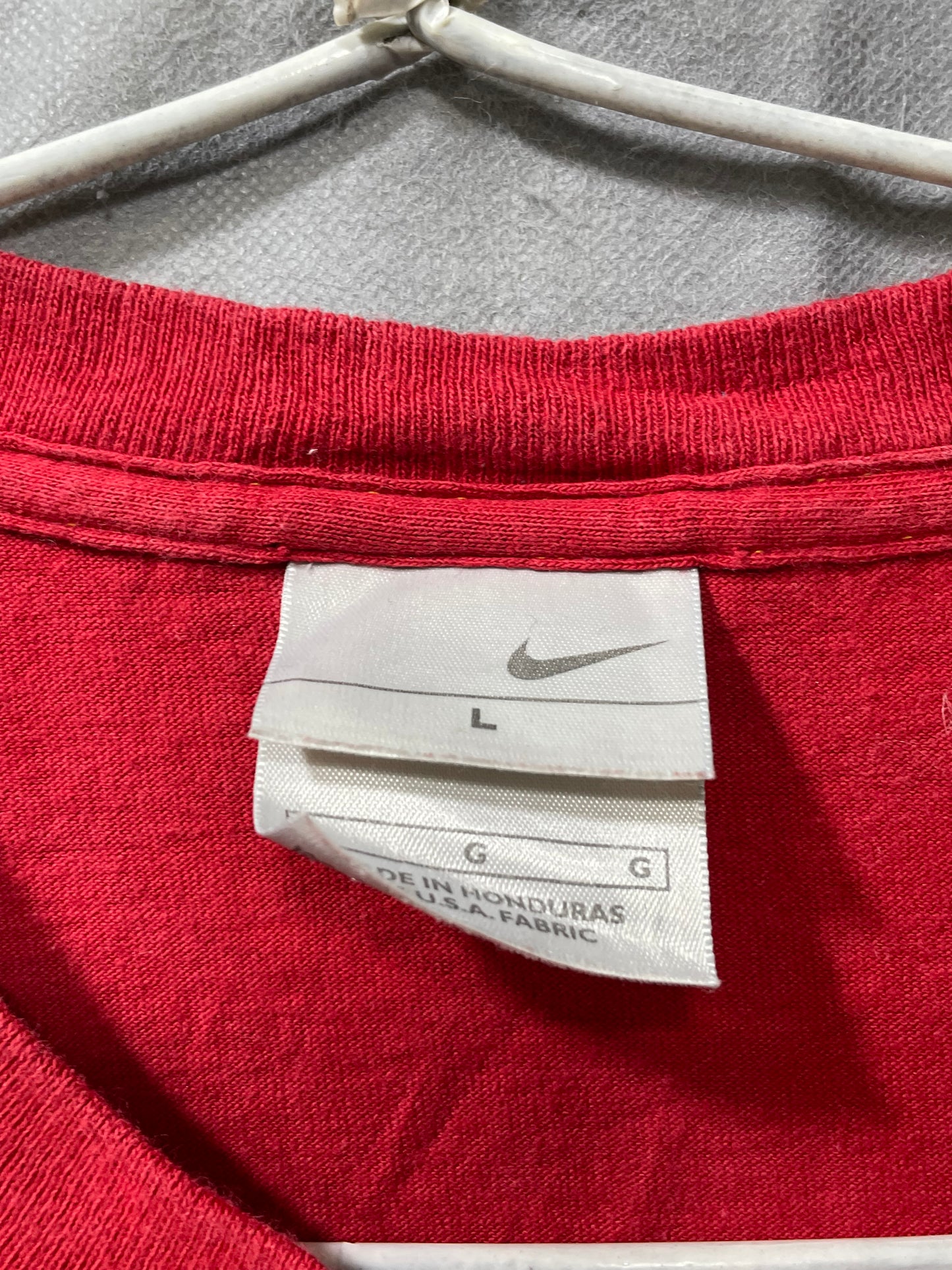 Nike Red Cotton T Shirt For Men L