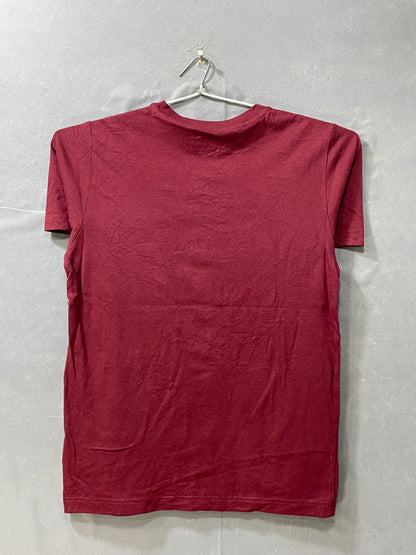 New Balance Maroon Cotton T Shirt For Men S