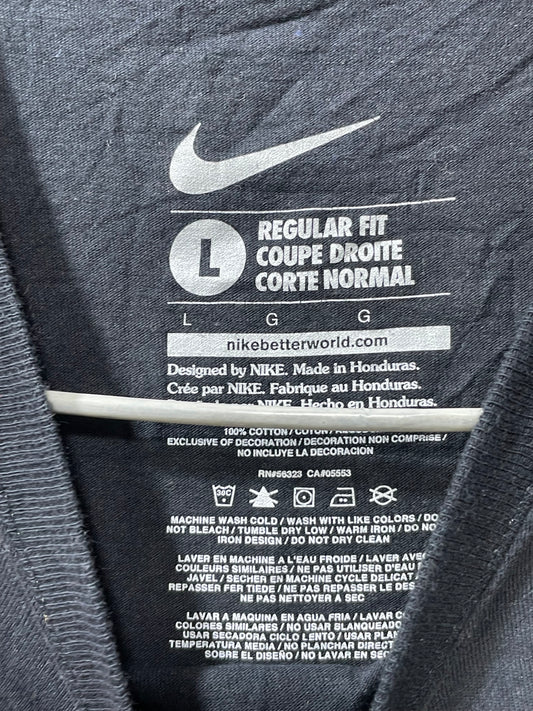Nike Blue Cotton T Shirt For Men L