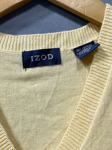 Izod Cream For Winter Men Vest Sweater M