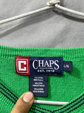 Chaps Green For Winter Men Sweater L