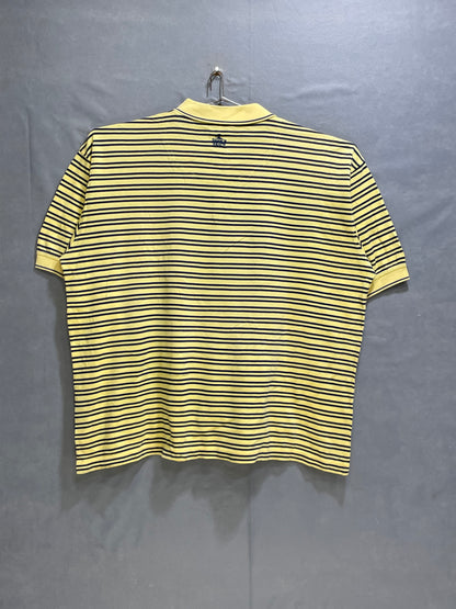 Pebble Beach Yellow Cotton Polo T Shirt For Men Large