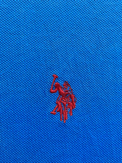 U.S Polo Assn Blue Cotton Polo T Shirt For Men X Large