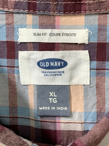 Old Navy Red Cotton Shirt For Men