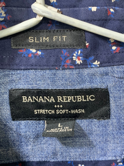 Banana Republic Blue Cotton Shirt For Men