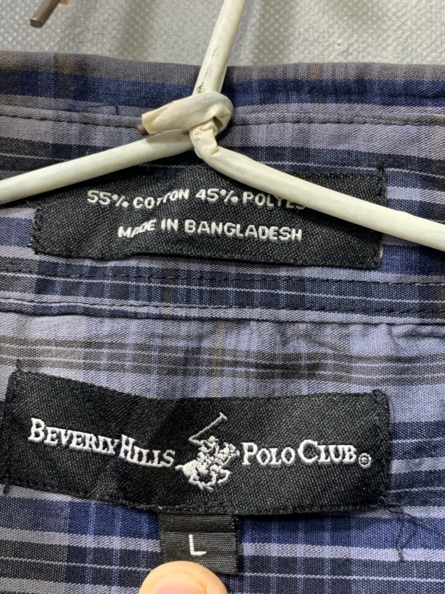 Polo Blue Cotton Shirt For Men XL