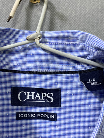 Chaps Blue Cotton Shirt For Men L