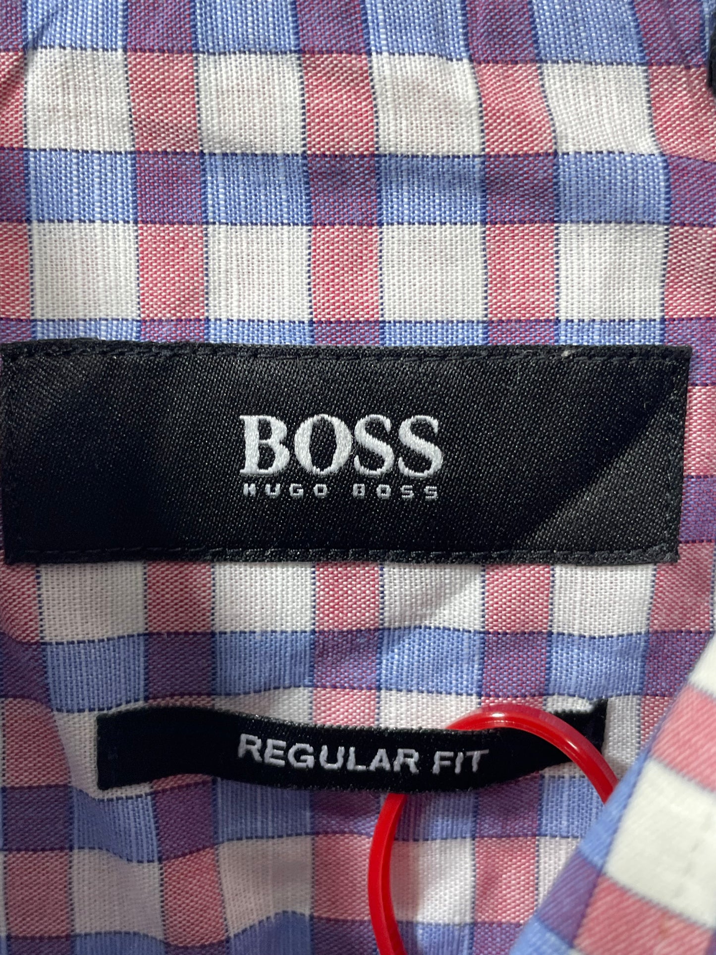Hugo Boss Blue & Red Cotton Shirt For Men L