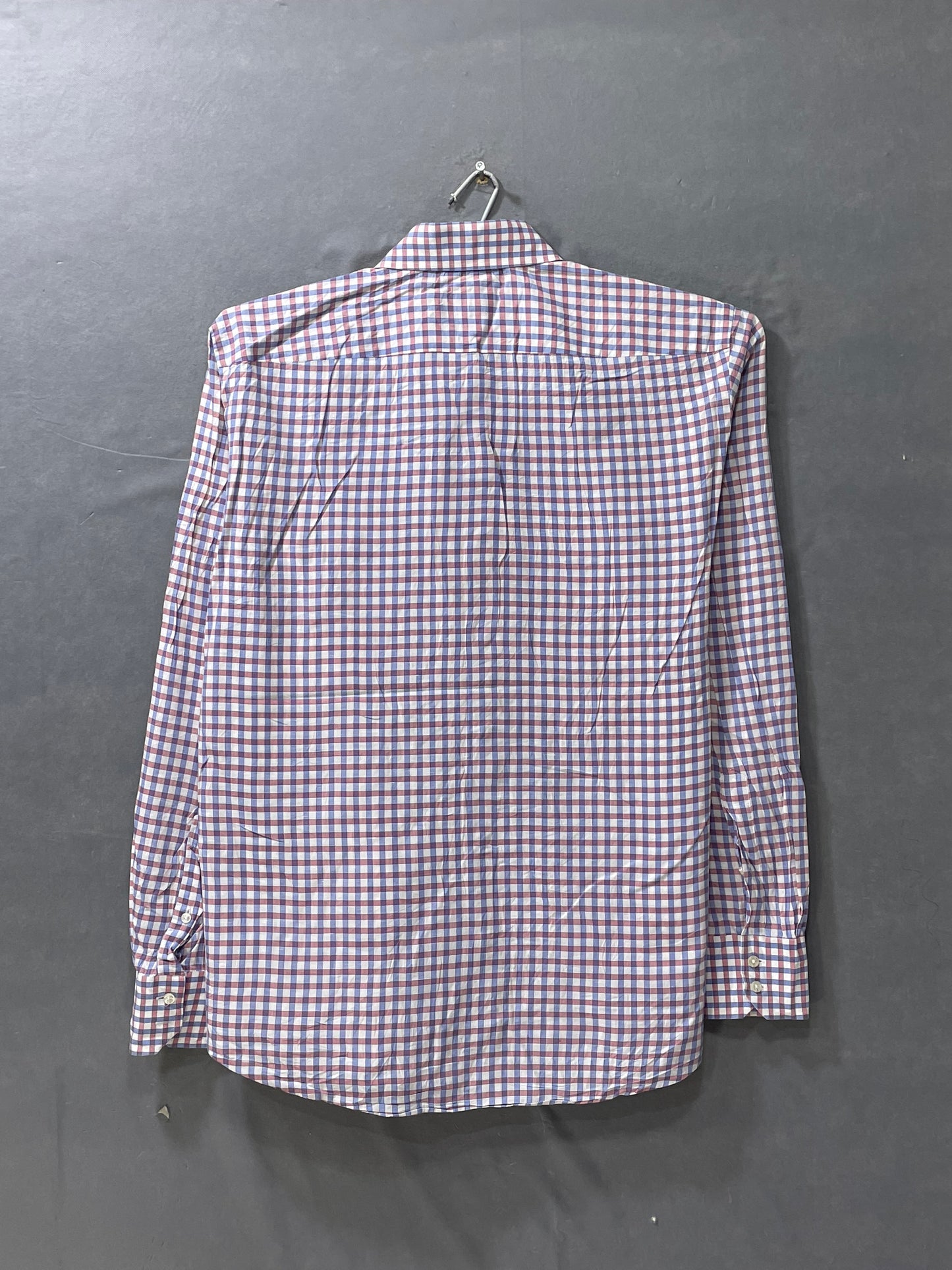 Hugo Boss Blue & Red Cotton Shirt For Men L