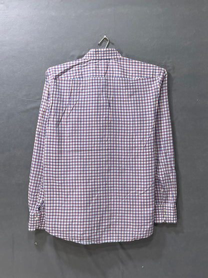 Hugo Boss Blue & Red Cotton Shirt For Men L