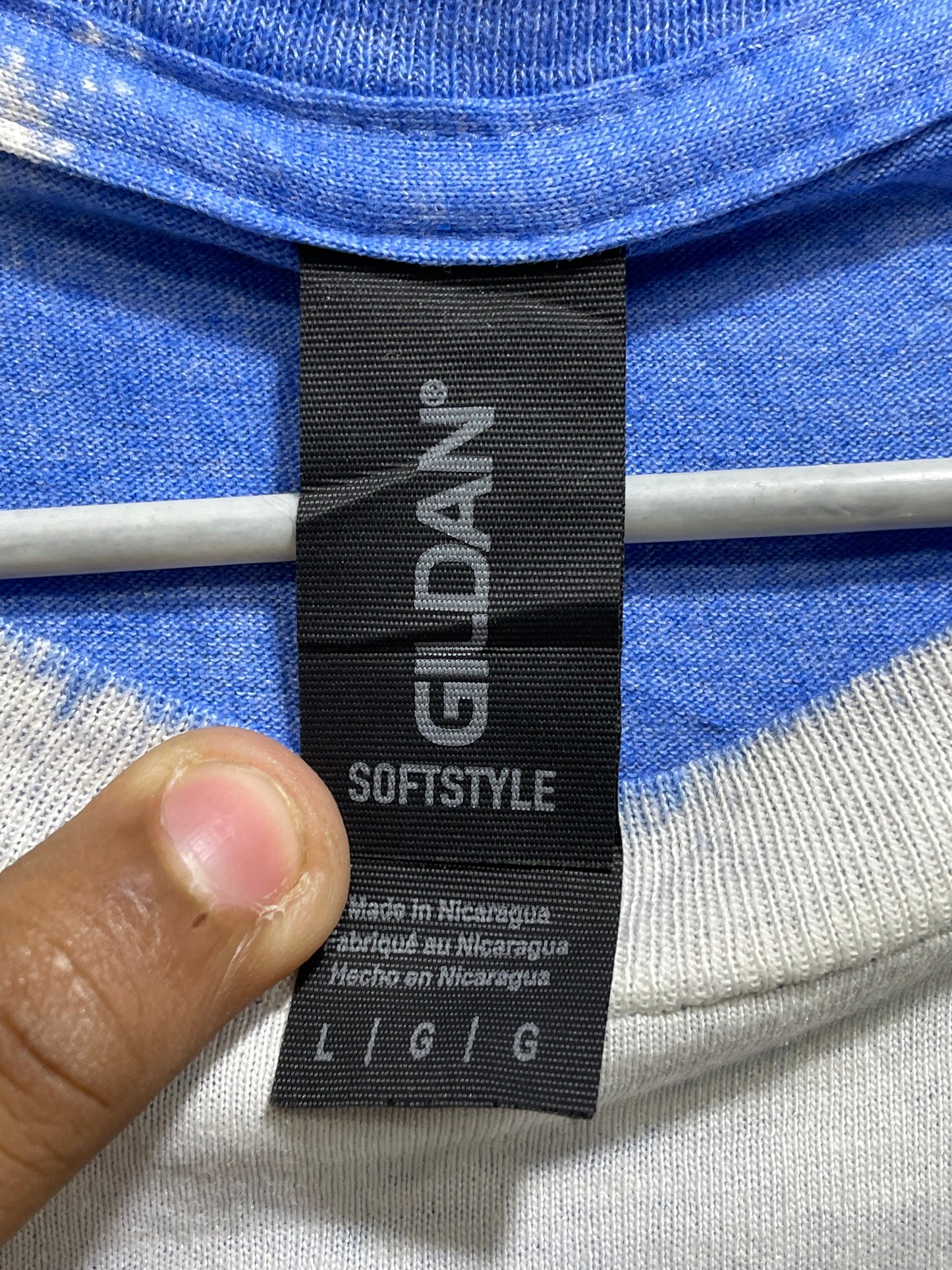 Gildan Blue Cotton T Shirt For Men Large