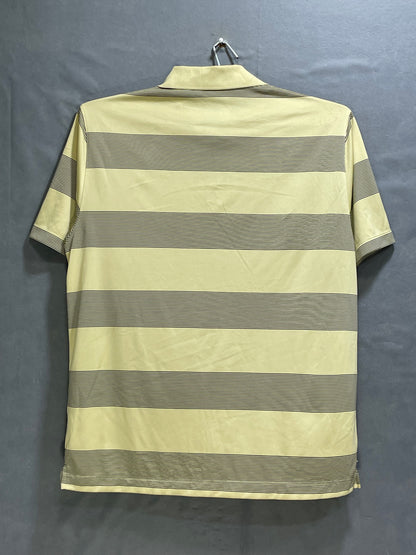 Nike Yellow Polyester Sport Polo T Shirt For Men L