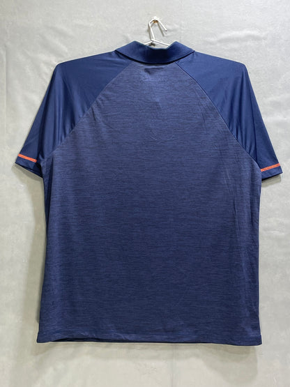 Team Apparel Blue Polyester Sport Polo T Shirt For Men L