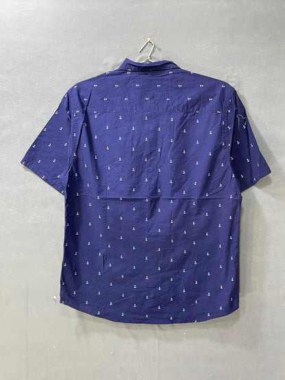 Carbon Blue Cotton Shirt For Men XL