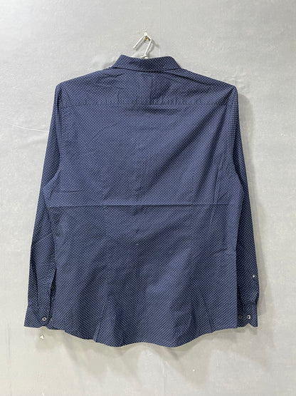 H&M Blue Cotton Shirt For Men L