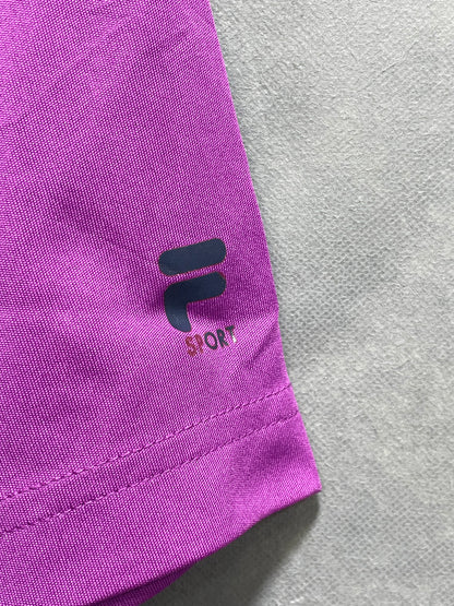 Fila Purple Polyester Sport Polo T Shirt For Men Small