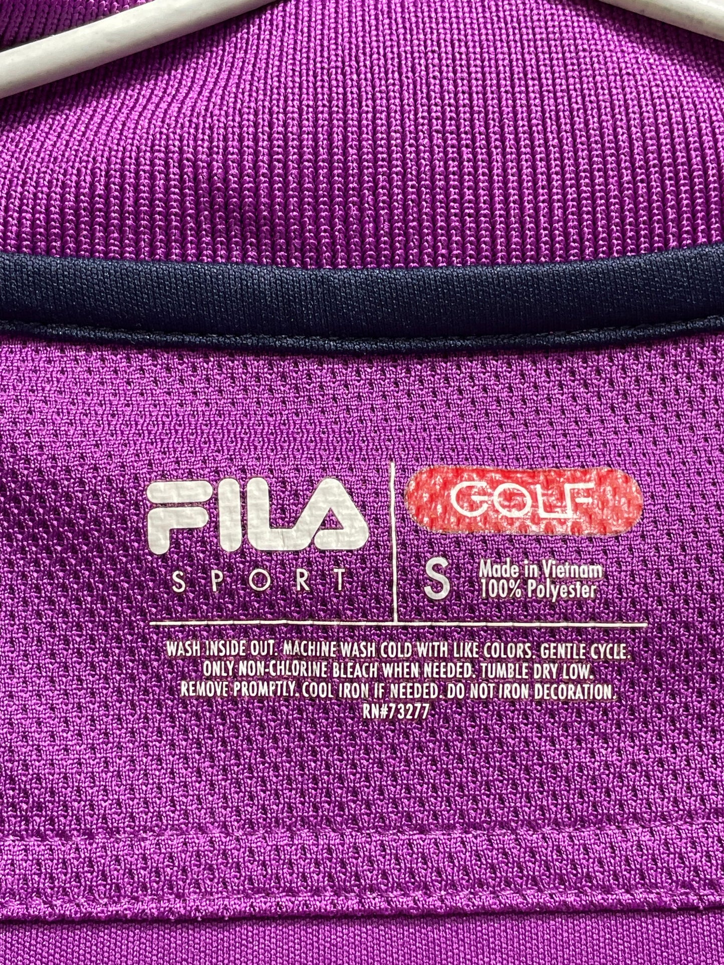 Fila Purple Polyester Sport Polo T Shirt For Men Small