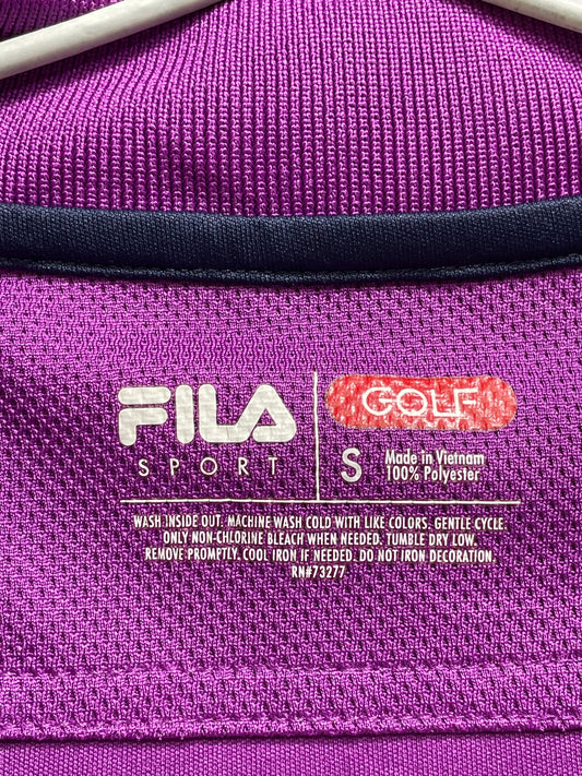 Fila Purple Polyester Sport Polo T Shirt For Men Small