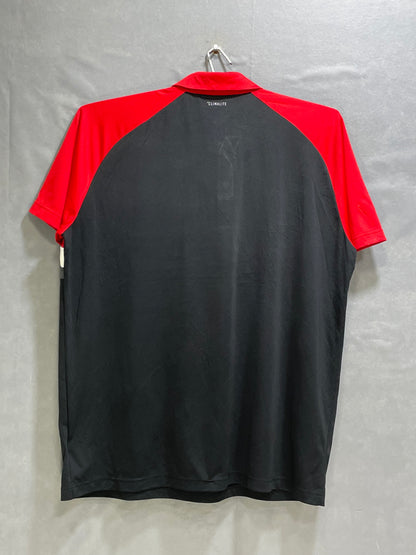 Adidas Red Polyester Sport Polo T Shirt For Men X Large