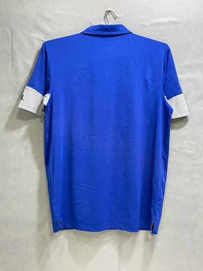 Russell Blue Polyester Sport Polo T Shirt For Men L