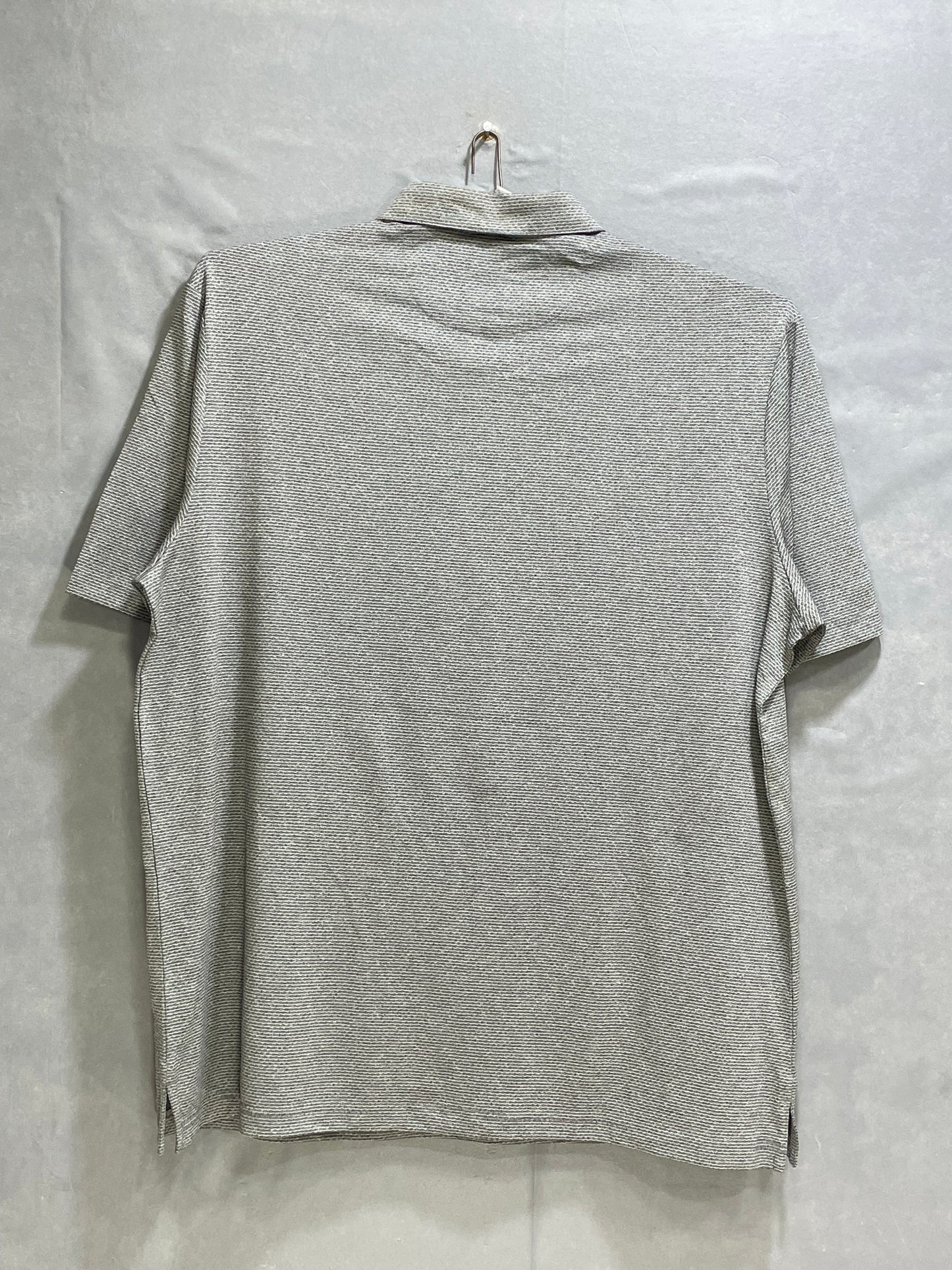 Performance Gray Polyester Sport Polo T Shirt For Men L
