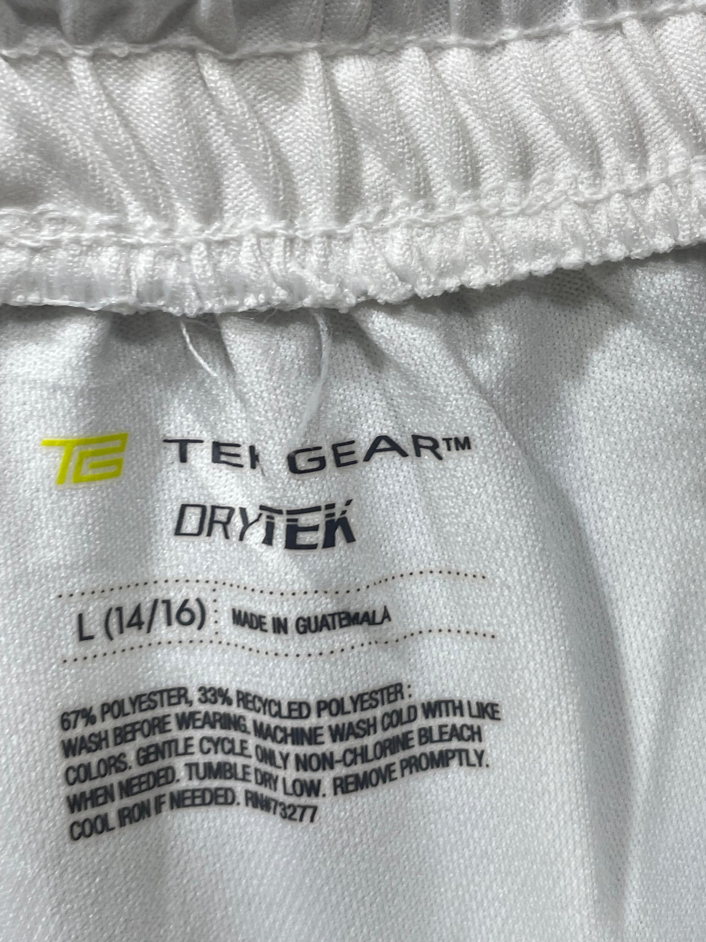 Tek Gear White Sports Short For Kids 16 Years
