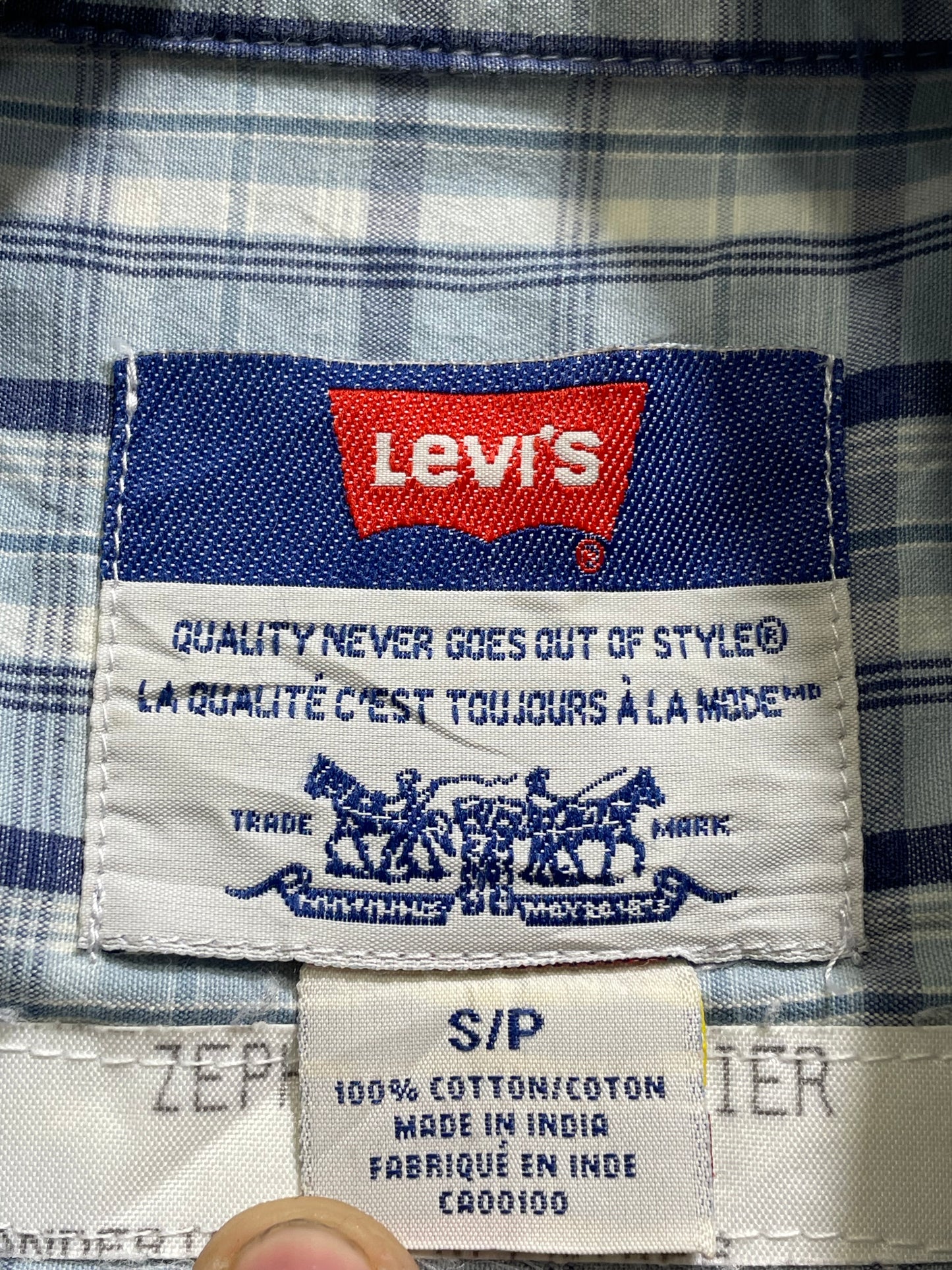 LEVIS Blue Cotton Shirt For Men Small