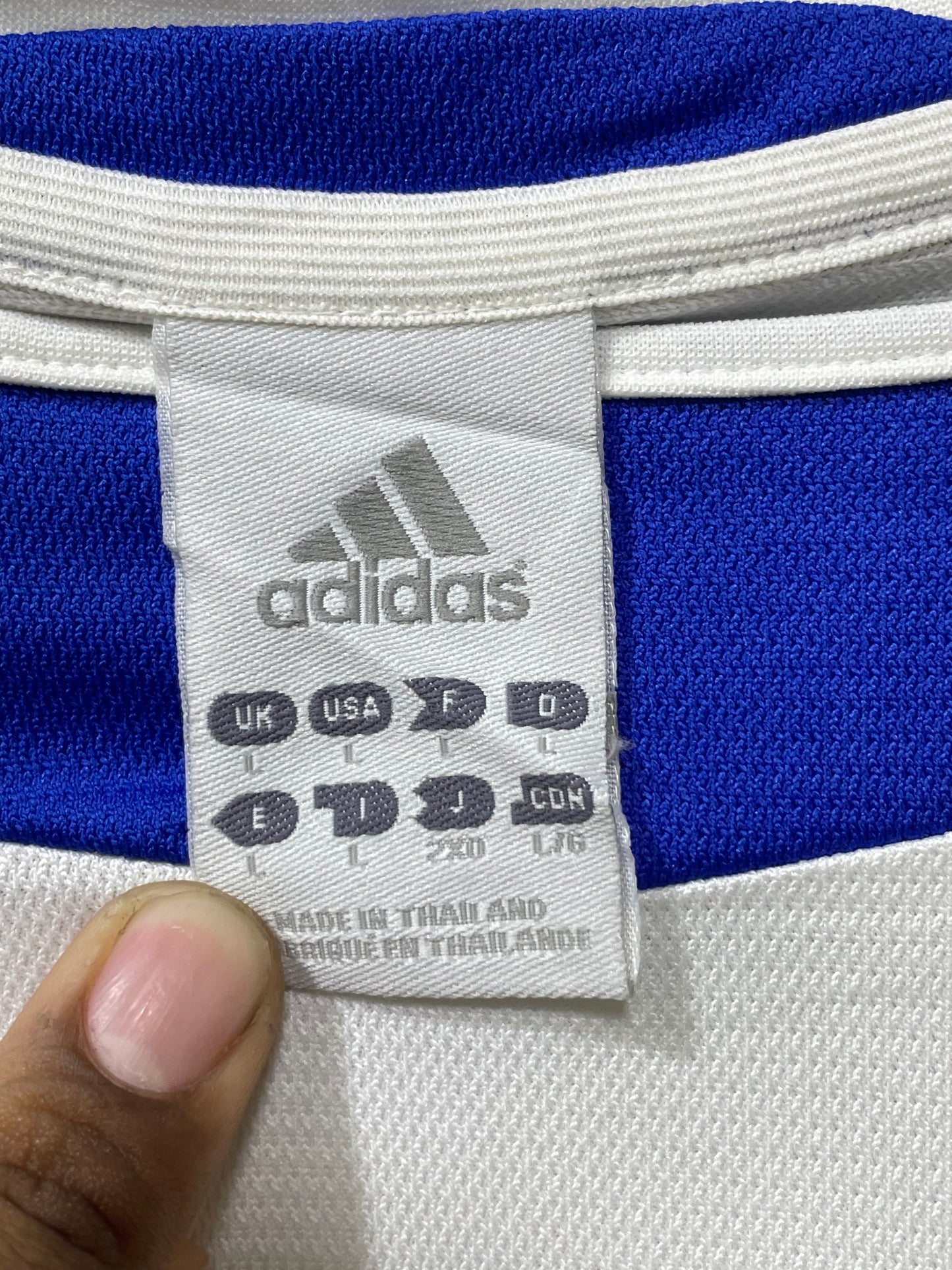 Adidas Greece White & Blue Football Sports For Men T Shirt M