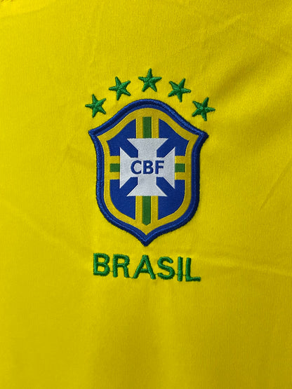 Nike Dri Fit Brasil Yellow Football Sports For Men T Shirt XL