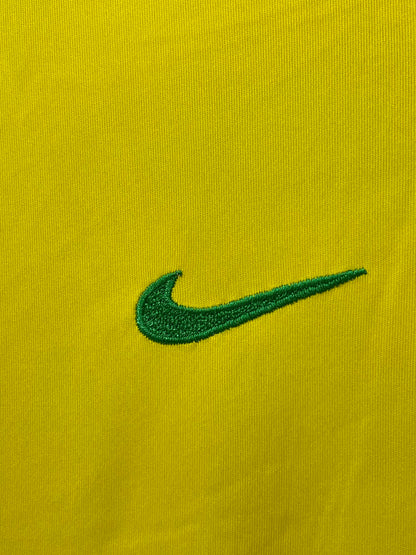Nike Dri Fit Brasil Yellow Football Sports For Men T Shirt XL