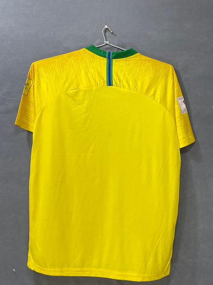 Nike Dri Fit Brasil Yellow Football Sports For Men T Shirt XL