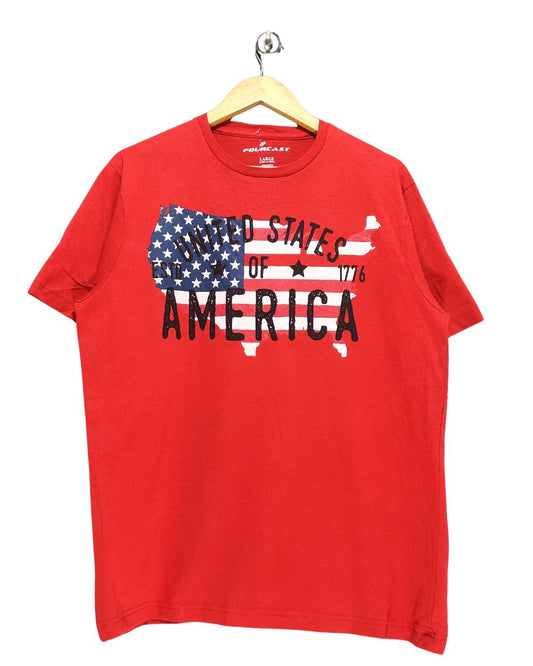 Fourcast Red T Shirt For Men L