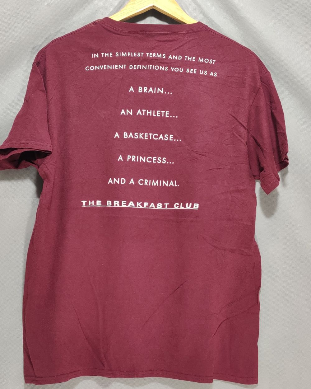 The Breakfast Club Maroon T Shirt For Men L