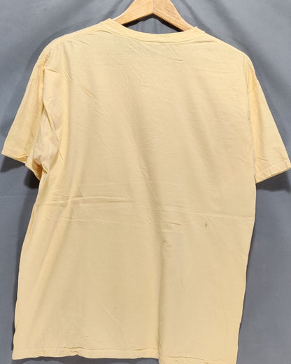 Comfort Wash Yellow T Shirt For Men L